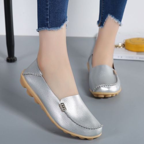 Chaussures Mocassins Plats En Cuir Group Pour Femmechaussures Enfilergrande Taille