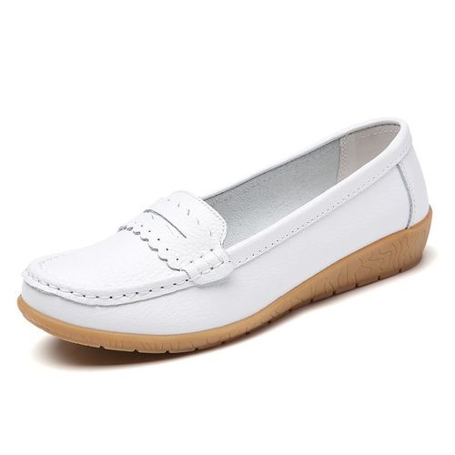 Chaussures Mocassins En Cuir Véritable Pour Femmesballerines Enfilerchaussures Souples Pour Femmeschaussures De Tennis La Modegrande Taille