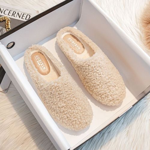 Mocassins Ronds En Fourrure D'agneau Pour Femmes,Chaussures Chaudes,Mocassins En Laine D'agneau,41-43,600