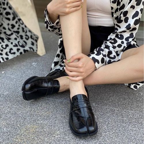 Chaussures Mocassins En Cuir Véritable Pour Hommes Et Femmeschaussures Tabi Unisexessplit Parkerchaussures Platessabot De Overnouvelle Mode