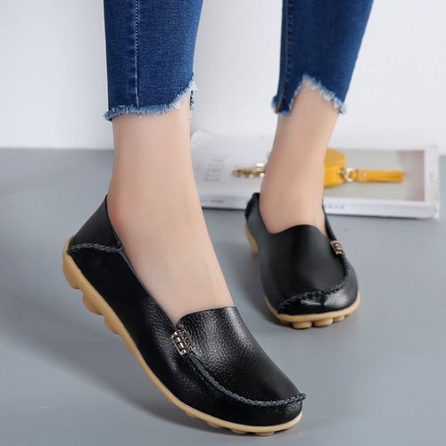 Chaussures Mocassins Plats En Cuir Group Pour Femmechaussures Enfilergrande Taille
