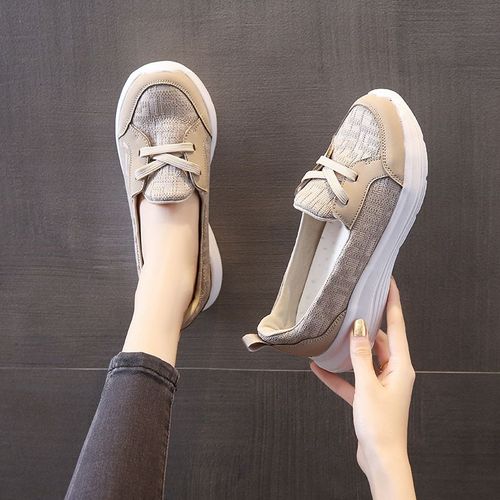 Chaussures Chaussures Décontractées En Maille Respirante Pour Femmeschaussures D'infirmièrechaussures Plates Lacetsmocassins Astronomiques Doux Pour Damesparker Rondchaussure Légère D'été