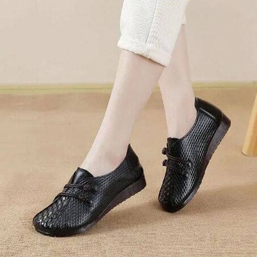 Chaussures Chaussures Plates En Cuir Double Corde Pour Femmebaskets Noires De Styliste Coupe Largemocassins Parker Rondsprintemps