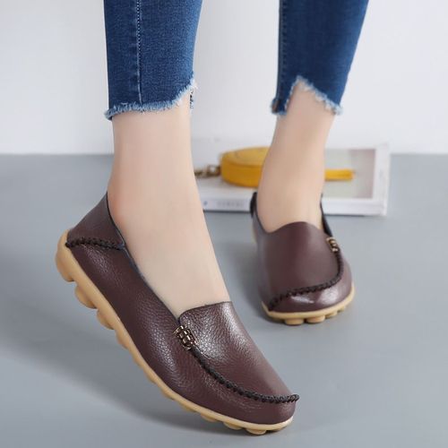 Chaussures Mocassins Plats En Cuir Group Pour Femmechaussures Enfilergrande Taille
