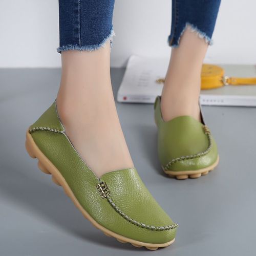 Chaussures Mocassins Plats En Cuir Group Pour Femmechaussures Enfilergrande Taille