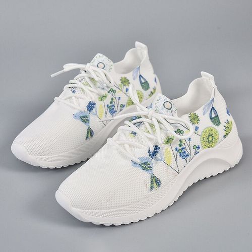 Baskets À Plateforme À Lacets Pour Femmes,Chaussures De Sport Respirantes,Talons Temporels Légers,Chaussures De Course,Imprimé,Grande Taille 43,2023