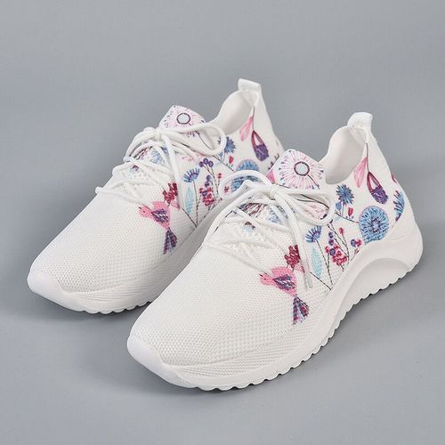 Baskets À Plateforme À Lacets Pour Femmes,Chaussures De Sport Respirantes,Talons Temporels Légers,Chaussures De Course,Imprimé,Grande Taille 43,2023