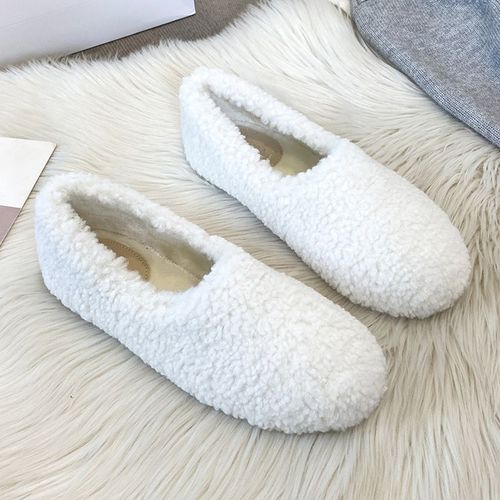 Mocassins En Laine D'encateau En Métal Cristal Pour Femmes,Chaussures D'hiver Chaudes,Bottes De Neige En Fourrure De Coton,Chaussures Bouclées,Grande Taille 43,600