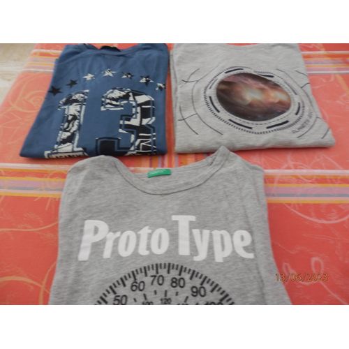 3 Tee- Shirt - Manches Longues - 100% Coton - 14 Ans