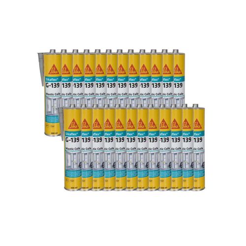 Lot de 24 mastic-colle à prise rapide SIKA Sikaflex G 139 - Gris béton - 300ml