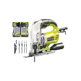 Pack RYOBI Scie sauteuse pendulaire RJS850KA5 - 600W - 85mm - lot de 5 lames - coffret de 20 lames - bois - métal - 75-100mm - RAK20JB