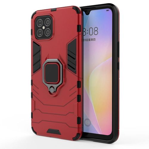 Saturcase Coque Pour Huawei Nova 8 Se / Honor Play 5, Bague Béquille Hybride 2 En 1 [Pc & Silicone] Double Couche Pare-Chocs Antichoc Protecteur Housse Étui Coque Pour Huawei Nova 8 Se / Honor Play 5 (Rouge)
