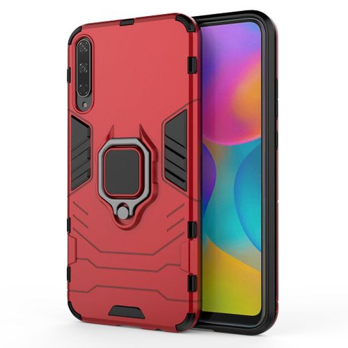 Saturcase Coque Pour Honor Play 3, Bague Béquille Hybride 2 En 1 [Pc & Silicone] Double Couche Pare-Chocs Antichoc Protecteur Housse Étui Coque Pour Honor Play 3 (Rouge)