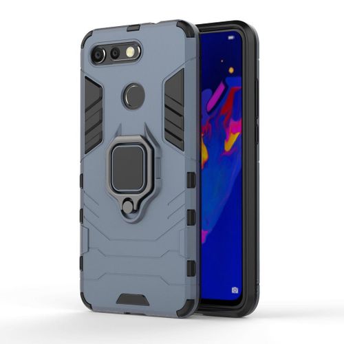Saturcase Coque Pour Huawei Honor View 20, Bague Béquille Hybride 2 En 1 [Pc & Silicone] Double Couche Pare-Chocs Antichoc Protecteur Housse Étui Coque Pour Huawei Honor View 20 (Bleu Marine)