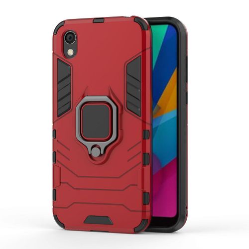 Saturcase Coque Pour Huawei Y5 2019, Bague Béquille Hybride 2 En 1 [Pc & Silicone] Double Couche Pare-Chocs Antichoc Protecteur Housse Étui Coque Pour Huawei Y5 2019 (Rouge)