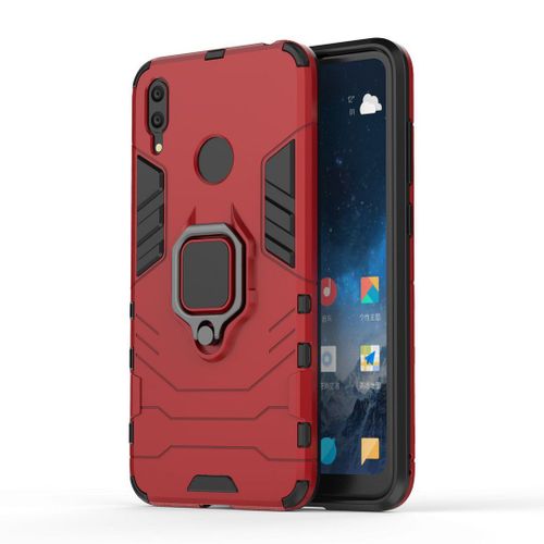 Saturcase Coque Pour Huawei Y7 2019 / Y7 Prime 2019, Bague Béquille Hybride 2 En 1 [Pc & Silicone] Double Couche Pare-Chocs Antichoc Protecteur Housse Étui Coque Pour Huawei Y7 2019 / Y7 Prime 2019 (Rouge)