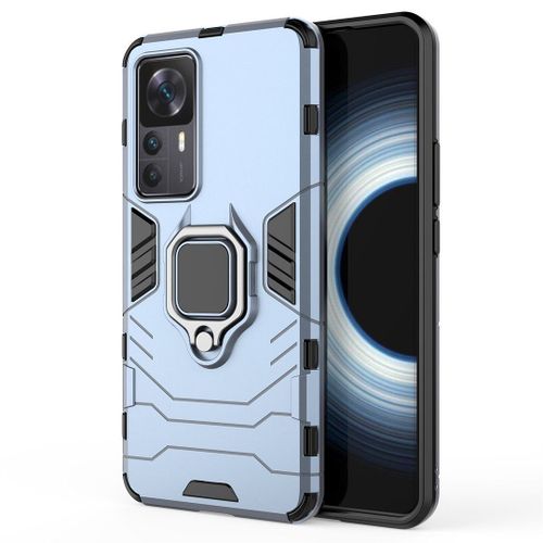 Saturcase Coque Pour Xiaomi 12t / 12t Pro, Bague Béquille Hybride 2 En 1 [Pc & Silicone] Double Couche Pare-Chocs Antichoc Protecteur Housse Étui Coque Pour Xiaomi 12t / 12t Pro (Bleu Marine)