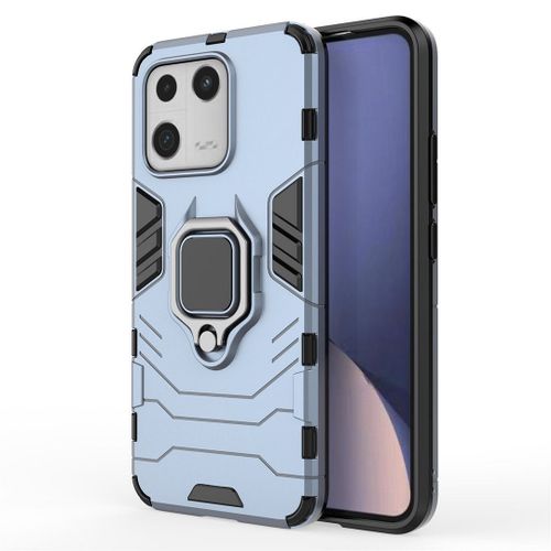 Saturcase Coque Pour Xiaomi 13, Bague Béquille Hybride 2 En 1 [Pc & Silicone] Double Couche Pare-Chocs Antichoc Protecteur Housse Étui Coque Pour Xiaomi 13 (Bleu Marine)