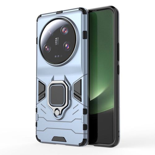 Saturcase Coque Pour Xiaomi 13 Ultra, Bague Béquille Hybride 2 En 1 [Pc & Silicone] Double Couche Pare-Chocs Antichoc Protecteur Housse Étui Coque Pour Xiaomi 13 Ultra (Bleu Marine)