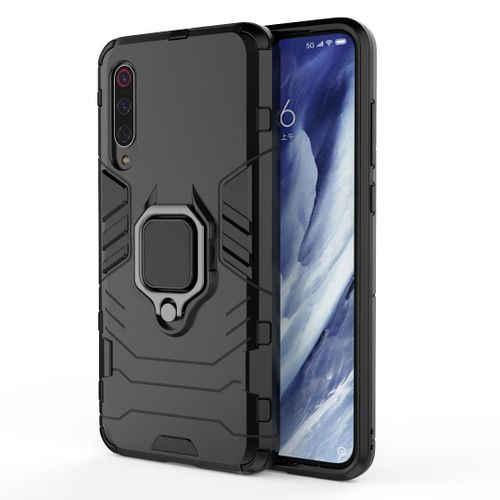 Saturcase Coque Pour Xiaomi Mi 9 Pro, Bague Béquille Hybride 2 En 1 [Pc & Silicone] Double Couche Pare-Chocs Antichoc Protecteur Housse Étui Coque Pour Xiaomi Mi 9 Pro (Noir)