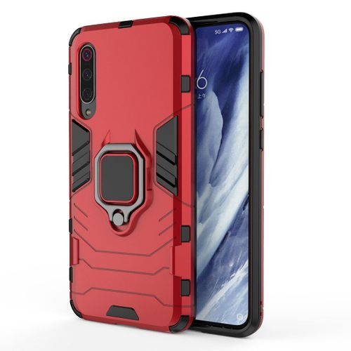 Saturcase Coque Pour Xiaomi Mi 9 Pro, Bague Béquille Hybride 2 En 1 [Pc & Silicone] Double Couche Pare-Chocs Antichoc Protecteur Housse Étui Coque Pour Xiaomi Mi 9 Pro (Rouge)