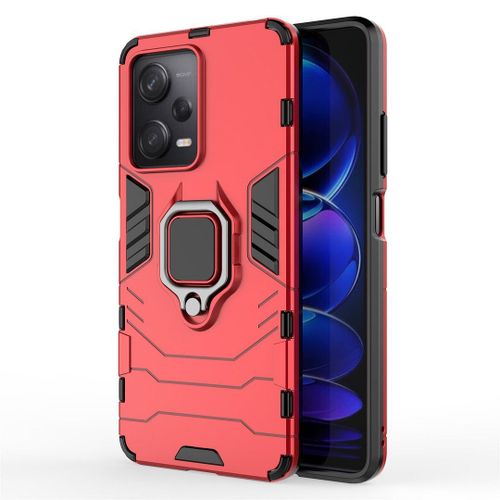 Saturcase Coque Pour Xiaomi Poco X5 Pro, Bague Béquille Hybride 2 En 1 [Pc & Silicone] Double Couche Pare-Chocs Antichoc Protecteur Housse Étui Coque Pour Xiaomi Poco X5 Pro (Rouge)