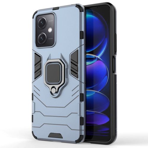 Saturcase Coque Pour Xiaomi Poco X5 5g, Bague Béquille Hybride 2 En 1 [Pc & Silicone] Double Couche Pare-Chocs Antichoc Protecteur Housse Étui Coque Pour Xiaomi Poco X5 5g (Bleu Marine)