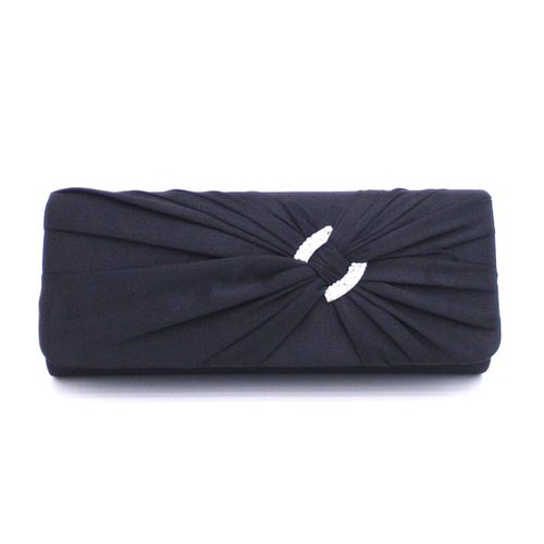 Sac de dîner européen et américain en soie plissée sac à main femme noir