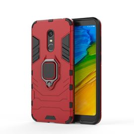 Saturcase Coque Pour Xiaomi Redmi 5 Plus, Bague Béquille Hybride 2 En 1 [Pc & Silicone] Double Couche Pare-Chocs Antichoc Protecteur Housse Étui Coque Pour Xiaomi Redmi 5 Plus (Rouge)