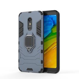 Saturcase Coque Pour Xiaomi Redmi 5 Plus, Bague Béquille Hybride 2 En 1 [Pc & Silicone] Double Couche Pare-Chocs Antichoc Protecteur Housse Étui Coque Pour Xiaomi Redmi 5 Plus (Bleu Marine)