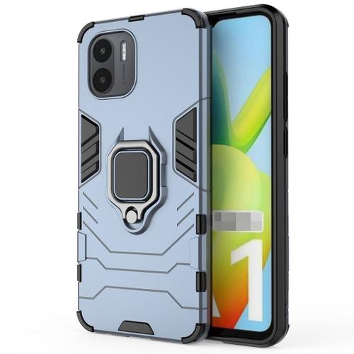 Saturcase Coque Pour Xiaomi Redmi A1 / Redmi A2, Bague Béquille Hybride 2 En 1 [Pc & Silicone] Double Couche Pare-Chocs Antichoc Protecteur Housse Étui Coque Pour Xiaomi Redmi A1 / Redmi A2 (Bleu Marine)