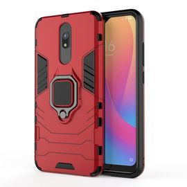 Saturcase Coque Pour Xiaomi Redmi 8 / 8a, Bague Béquille Hybride 2 En 1 [Pc & Silicone] Double Couche Pare-Chocs Antichoc Protecteur Housse Étui Coque Pour Xiaomi Redmi 8 / 8a (Rouge)