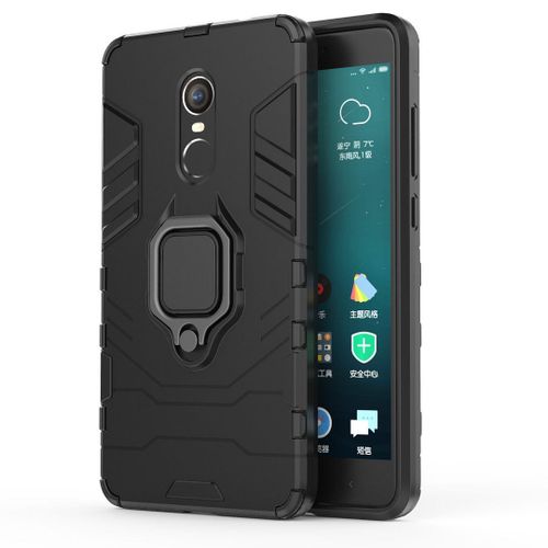 Saturcase Coque Pour Xiaomi Redmi Note 4 / 4x, Bague Béquille Hybride 2 En 1 [Pc & Silicone] Double Couche Pare-Chocs Antichoc Protecteur Housse Étui Coque Pour Xiaomi Redmi Note 4 / 4x (Noir)