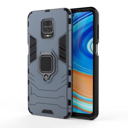 Saturcase Coque Pour Xiaomi Redmi Note 9s / 9 Pro / 9 Pro Max, Bague Béquille Hybride 2 En 1 [Pc & Silicone] Double Couche Pare-Chocs Antichoc Protecteur Housse Étui Coque Pour Xiaomi Redmi Note 9s / 9 Pro / 9 Pro Max (Bleu Marine)