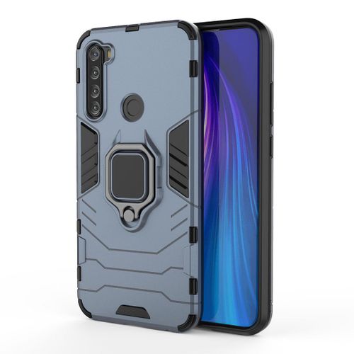 Saturcase Coque Pour Xiaomi Redmi Note 8t, Bague Béquille Hybride 2 En 1 [Pc & Silicone] Double Couche Pare-Chocs Antichoc Protecteur Housse Étui Coque Pour Xiaomi Redmi Note 8t (Bleu Marine)