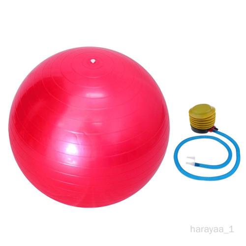 Ballon De Stabilité D'entraînement En Pvc De 55 Cm D'épaisseur Et Pompe Anti-Éclatement Rose