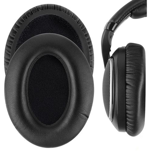 Coussinets de rechange en cuir protéiné pour casque Sennheiser HD598, HD598SE, HD598CS, HD598SR - Pièces de réparation (Noir)