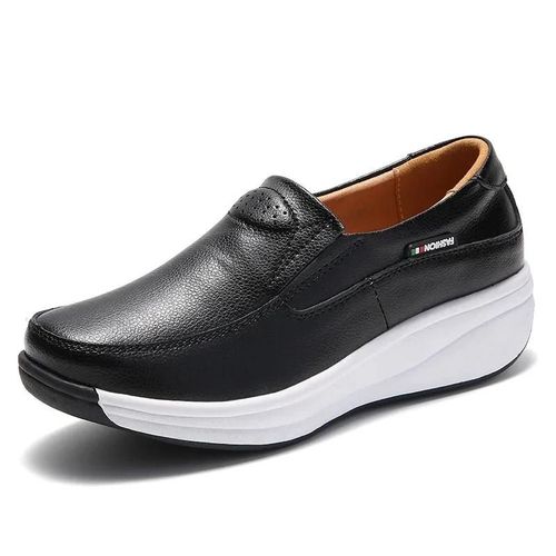 Chaussures Mocassins Plateforme En Cuir Véritable Pour Femmeschaussures Enfiler Rondesmocassins Décontractéslégants Pour Damesprintemps