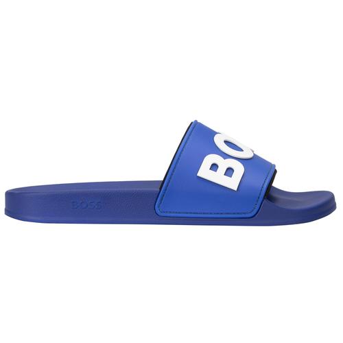 Boss Sandales De Bain Pour Kirk Slid Chaussures De Bain Tongs Logo Bleu Eur
