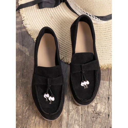 Mocassins En Cuir Véritable Et Daim Pour Femme,Chaussures De Marche Décontractées,À Enfiler,En Métal,À Verrouillage Plat,42,Été 2024