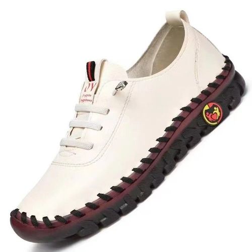 Chaussures Baskets En Cuir Lacets Pour Femmeschaussures Platesmocassins Décontractésconfortablescolonne Vertébraleprintemps