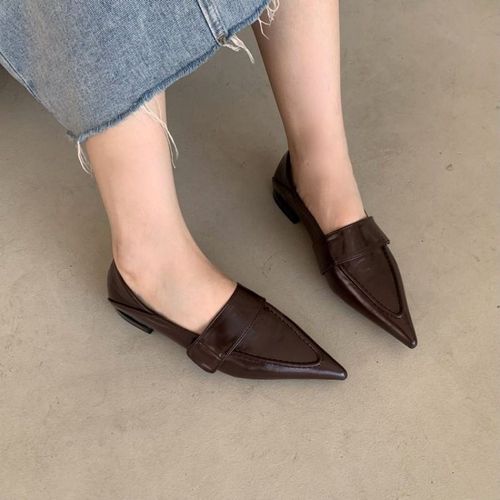Mocassins En Velours De Luxe Pour Femmes,Mocassins Parker Pointus Pour Dames,Chaussures Plates De Ballet Noires,35-41,Mode Printemps,2024
