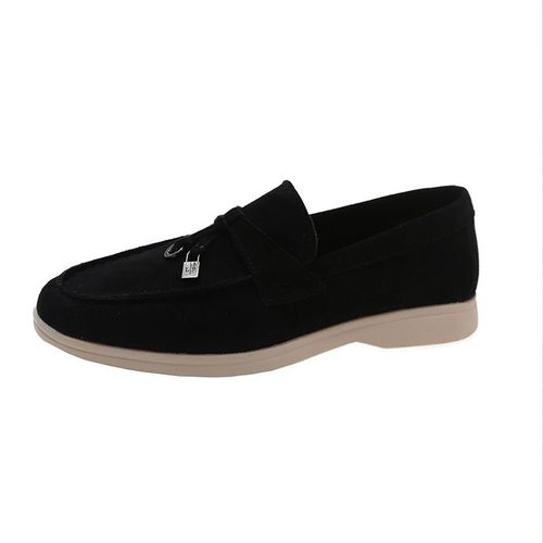 Chaussures Mocassins De Marche D'été Pour Femmeschaussures Platesglands En Cuir Suédé Ingentserrure En Métalpantoufles Enfilermuleschaussures De Conduitemocassins Décontractés