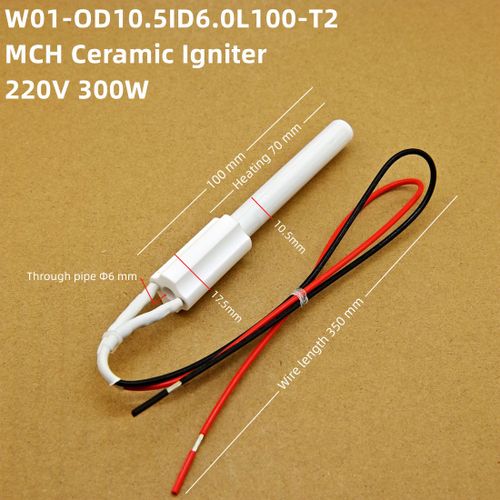 Allumeur électrique en céramique pour poêle à granulés,tuyau de chauffage,accessoires de cuisine,four de cheminée,allumage,220V,300W - Type W01 L100mm T220V300W