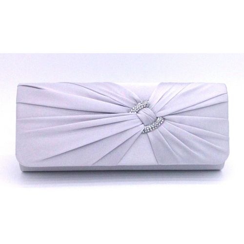 Sac de banquet plissé en soie euroaméricaine d'argent sac à main pour femme