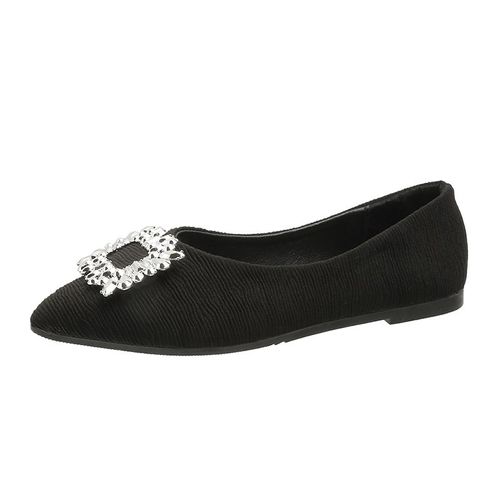 Chaussures Chaussures Plates Bout Pointu Pour Femmesmocassins Bateau En Tissu Plissébout Décoratifgrande Taille