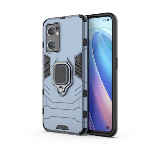 Saturcase Coque Pour Oppo Find X5 Lite / Reno 7 5g, Bague Béquille Hybride 2 En 1 [Pc & Silicone] Double Couche Pare-Chocs Antichoc Protecteur Housse Étui Coque Pour Oppo Find X5 Lite / Reno 7 5g (Bleu Marine)