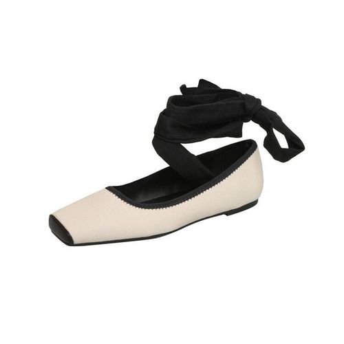 Chaussures Ballerines De Styliste Lacets Pour Femmechaussureslégantesconfortablessemelle Soupleà Bretelles Croiséespeu Profondesà La Modeprintemps