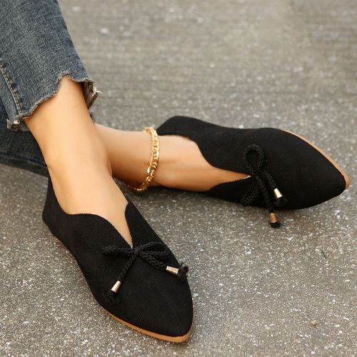Chaussures Mocassins En Daim Doux Et Pointus Pour Femmechaussures Décontractées Enfilernouvelle Modeété