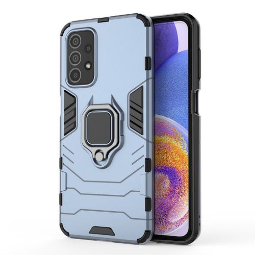 Saturcase Coque Pour Samsung Galaxy A23, Bague Béquille Hybride 2 En 1 [Pc & Silicone] Double Couche Pare-Chocs Antichoc Protecteur Housse Étui Coque Pour Samsung Galaxy A23 (Bleu Marine)
